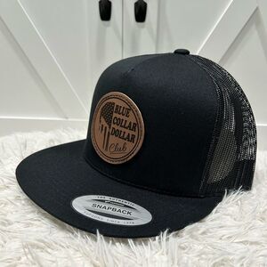 Flat bill SnapBack hat Blue Collar Dollar